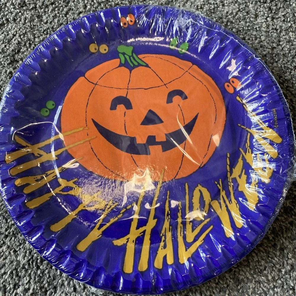 Vintage Duni Halloween Beverage / Lunch Napkins Plates Unopened Party NOS MTC